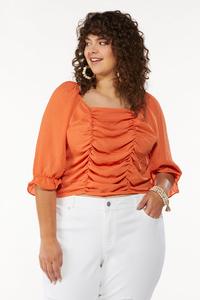 Plus Size Cropped Ruched Top