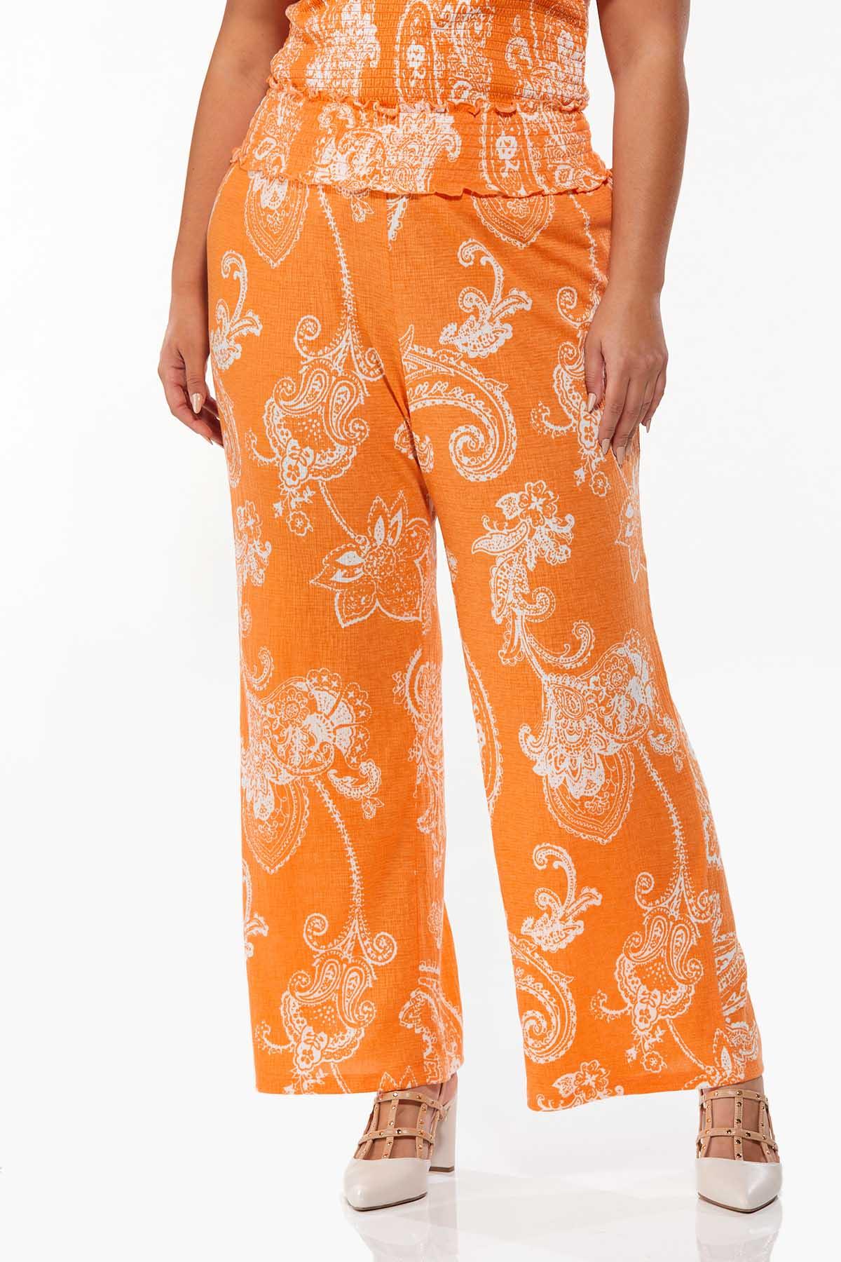 Plus Petite Tangerine Floral Pants