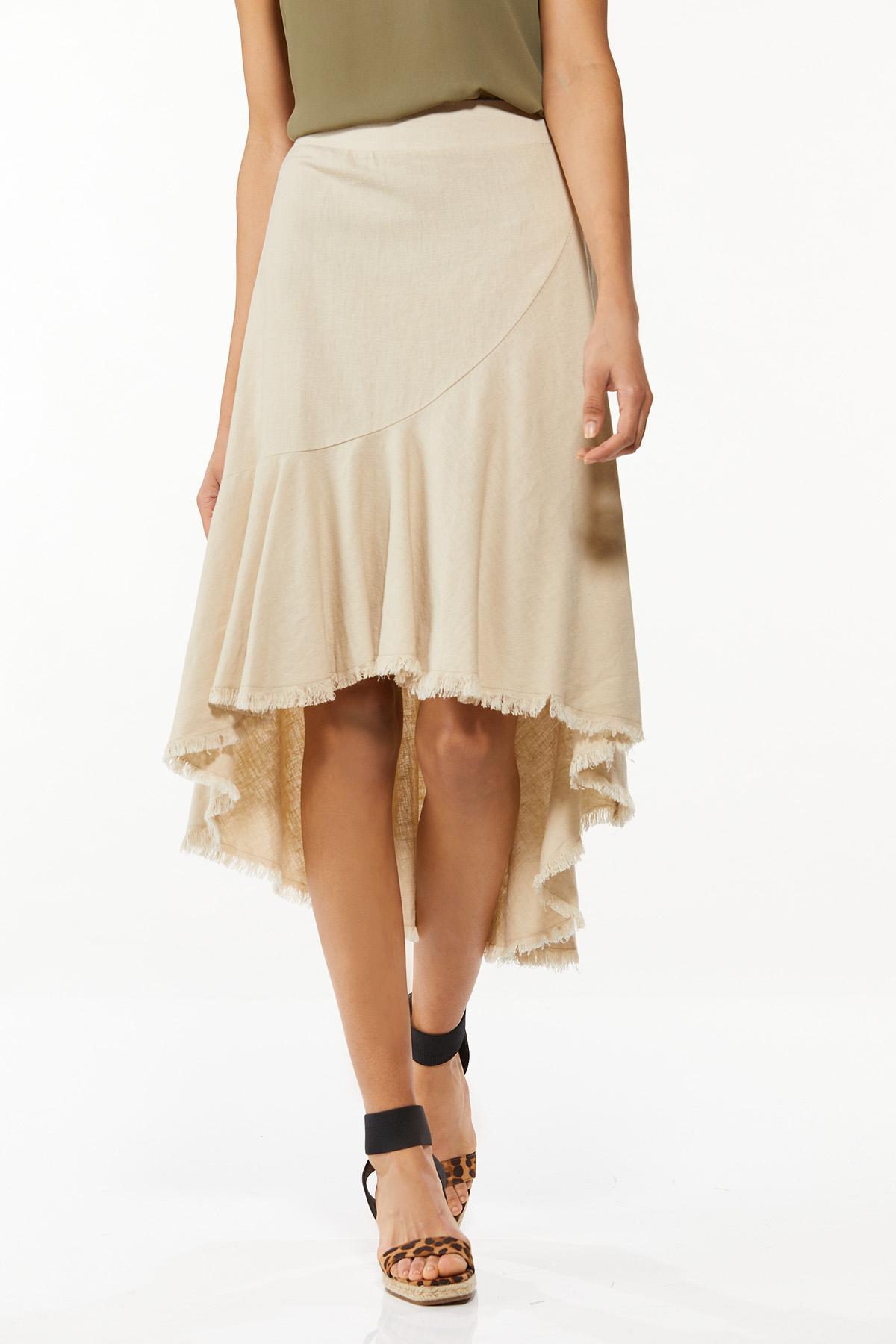 High-Low Linen Skirt