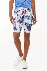 Flower Print Biker Shorts