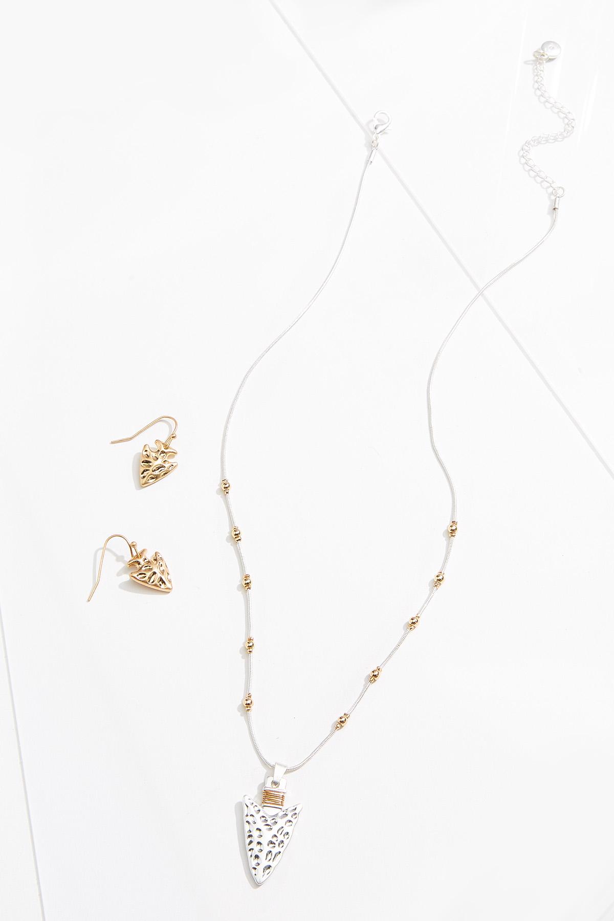 Arrowhead Necklace Earring Set