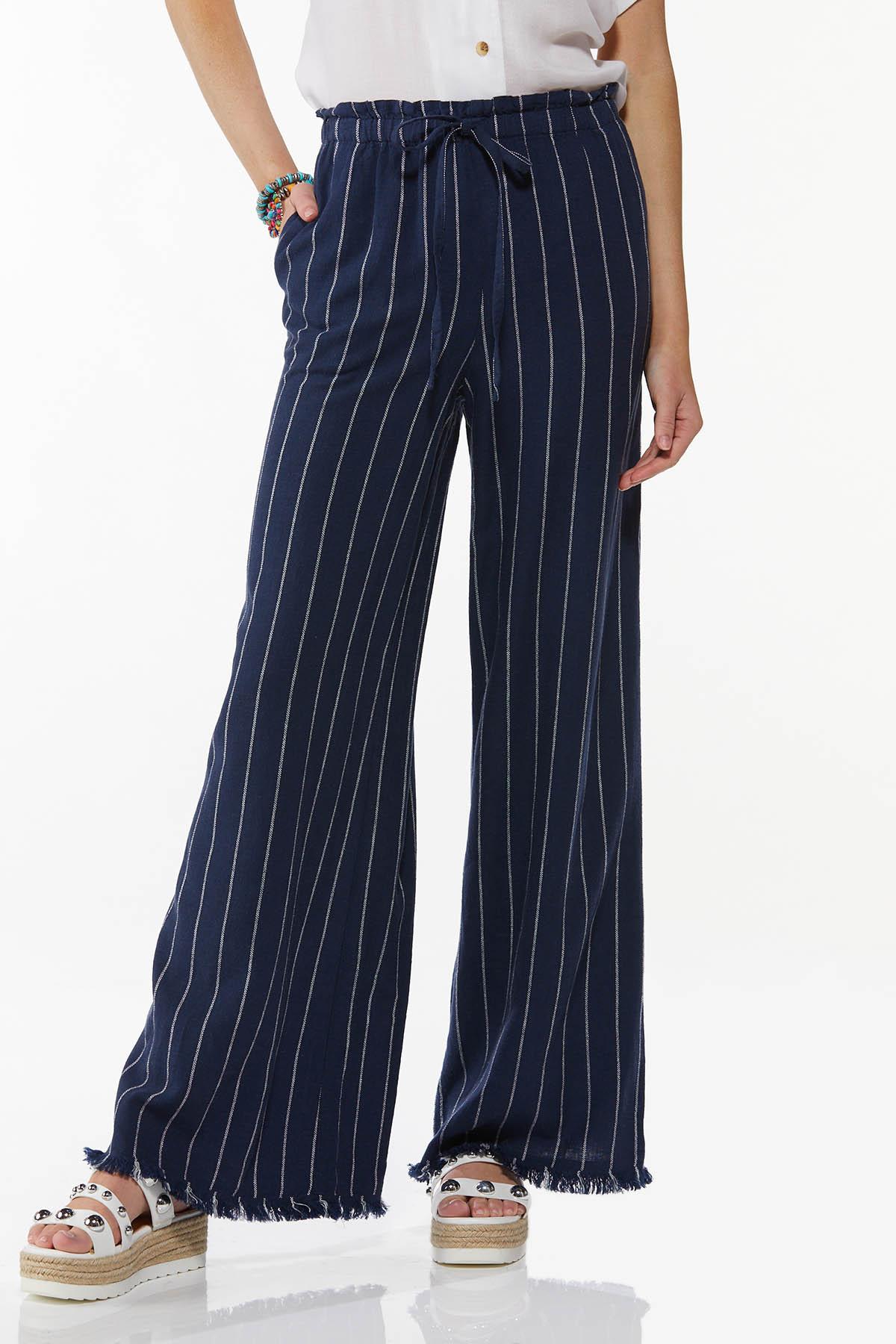 Frayed Nautical Stripe Pants