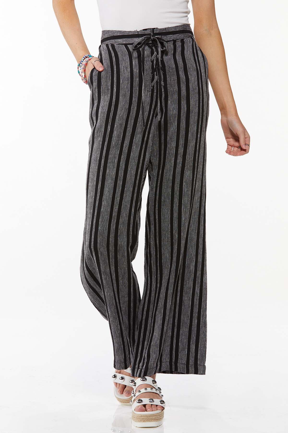 Noir Stripe Linen Pants