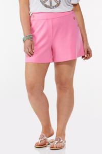 Plus Size Pink Pull-On Shorts