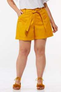 Plus Size Belted Shorts