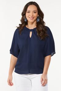 Bow Front Flutter Sleeve Top