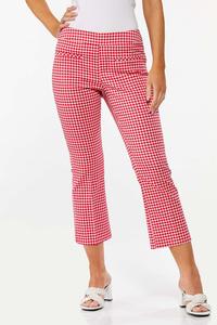 Cropped Gingham Pants