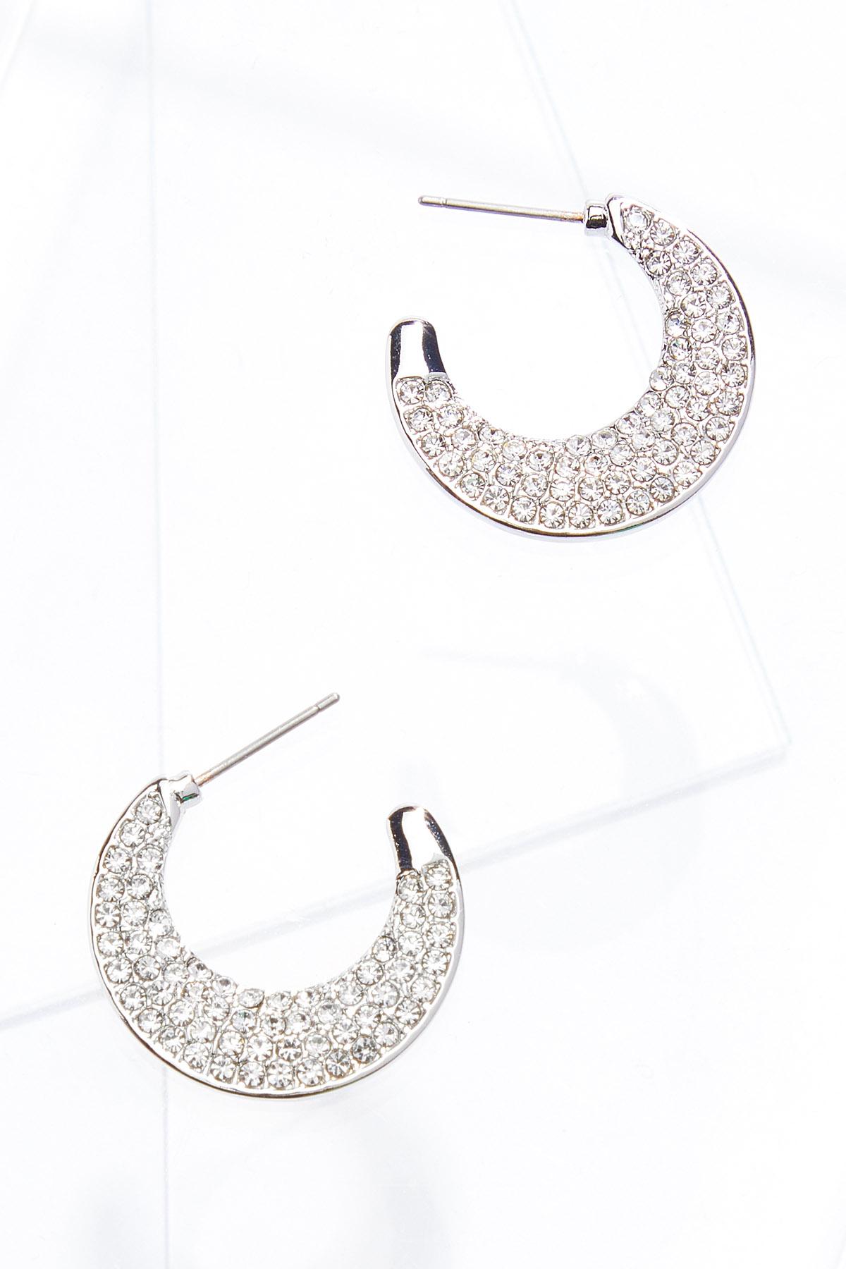 Crescent Rhinestone Earrings