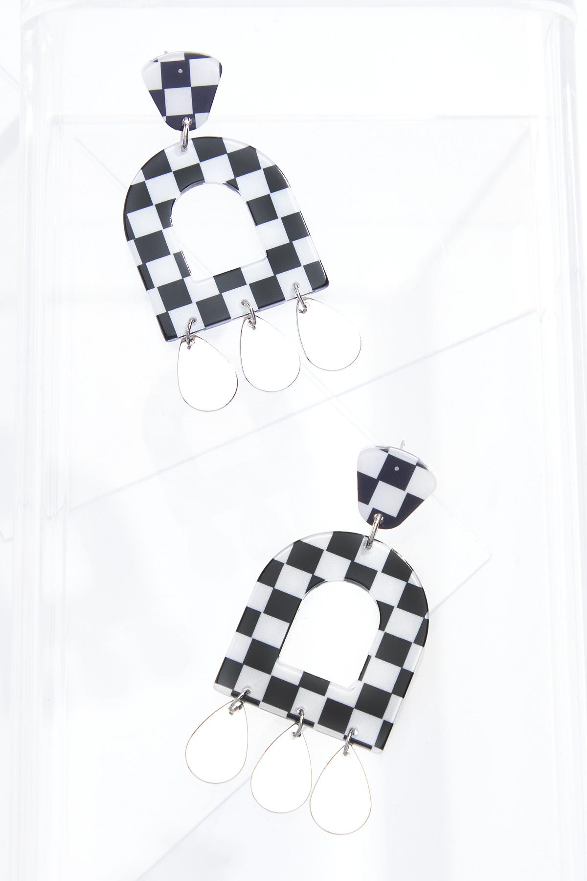 Checkered Mod Earrings