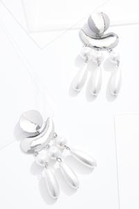 Clip-On Metal Pearl Earrings