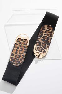 Plus Size Leopard Panel Stretch Belt