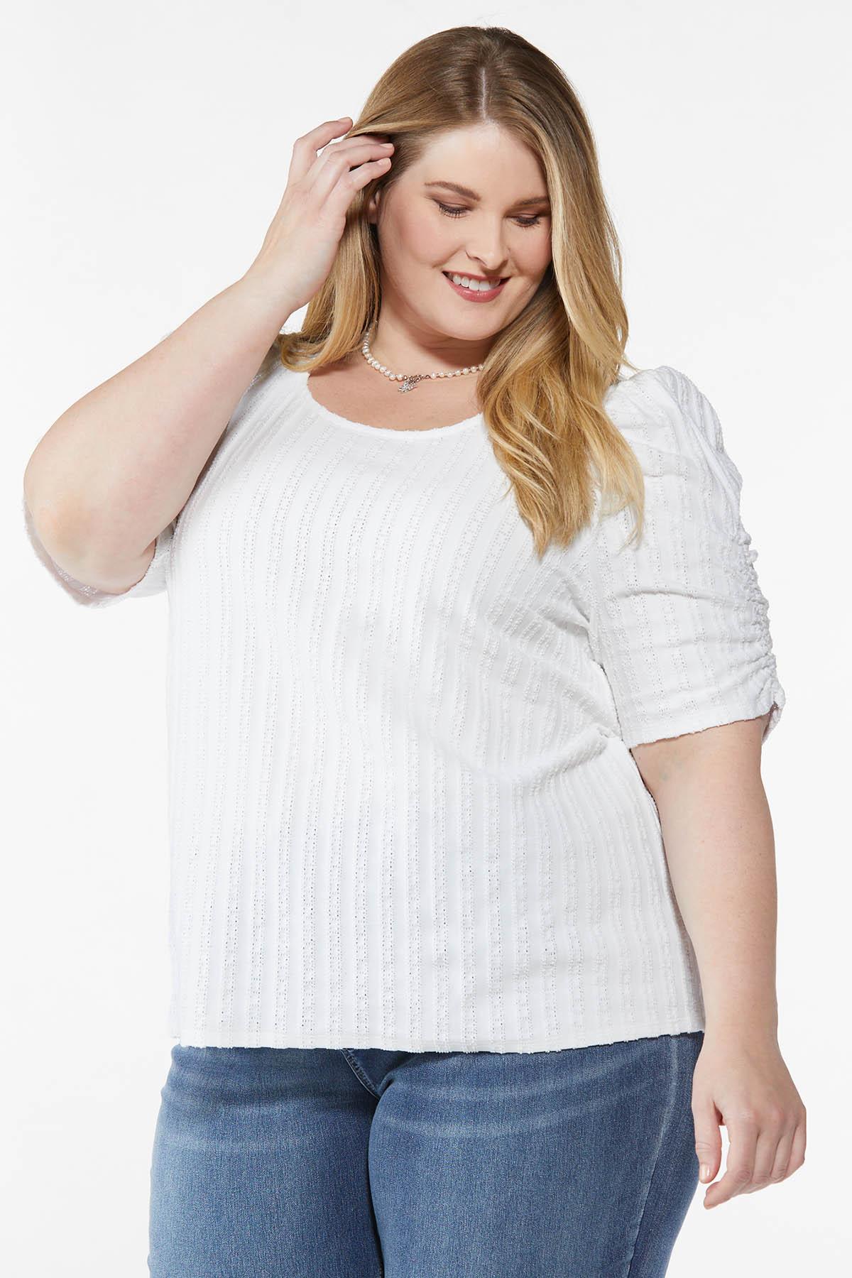 Plus Size Ruched Puff Sleeve Top