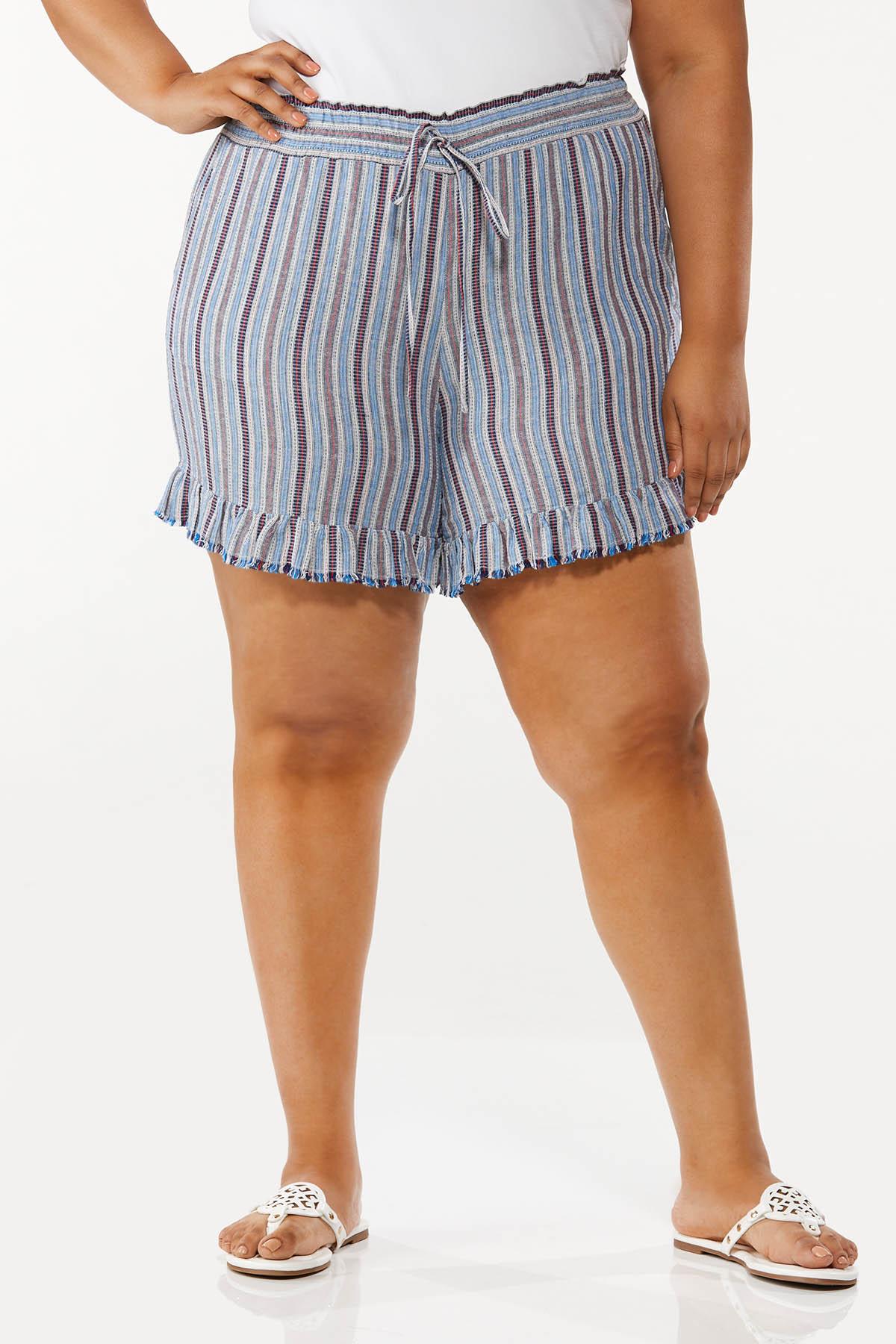 Plus Size Americana Linen Beach Shorts