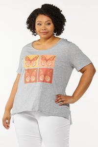 Plus Size Four Square Butterfly Tee