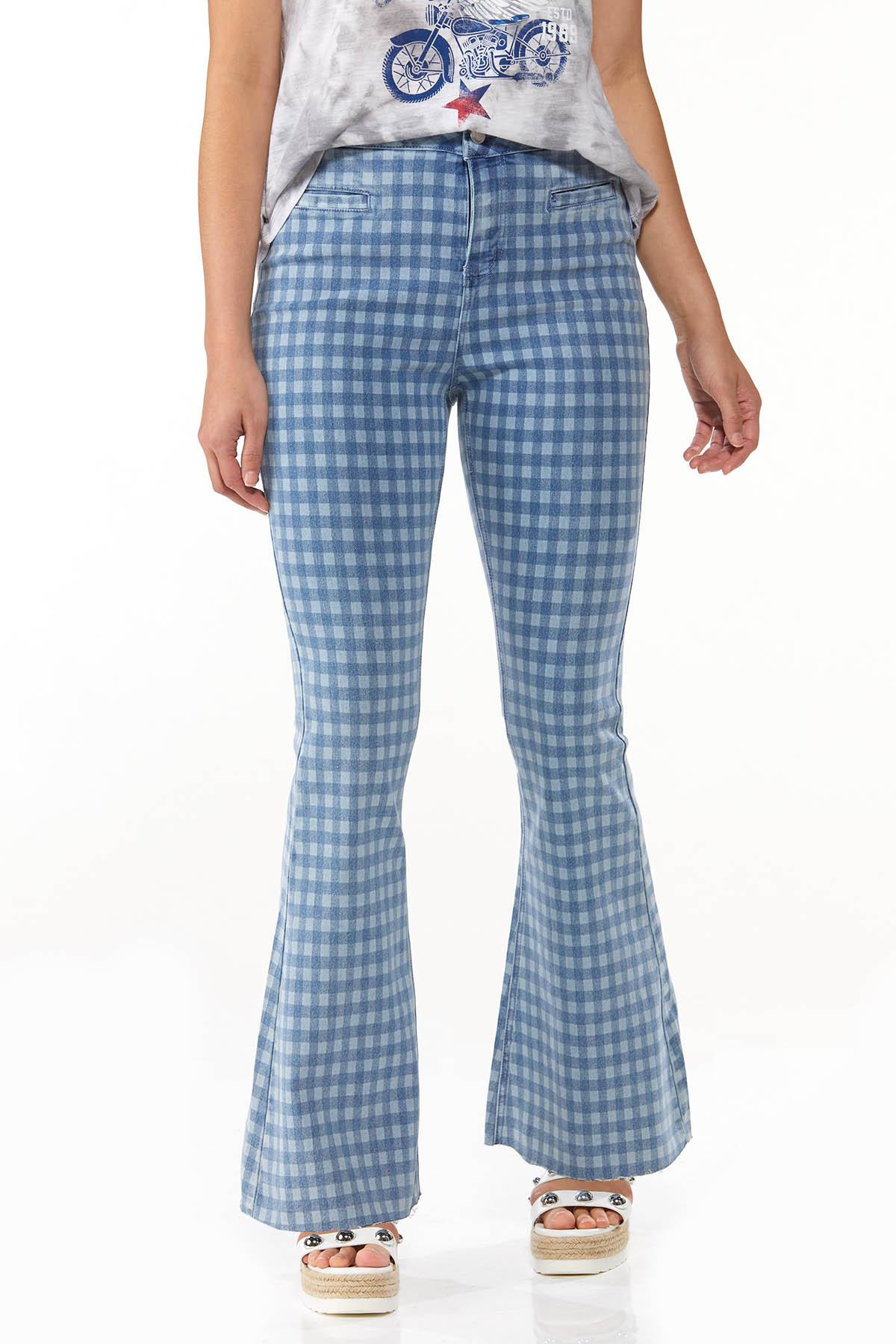 Gingham Flare Jeans