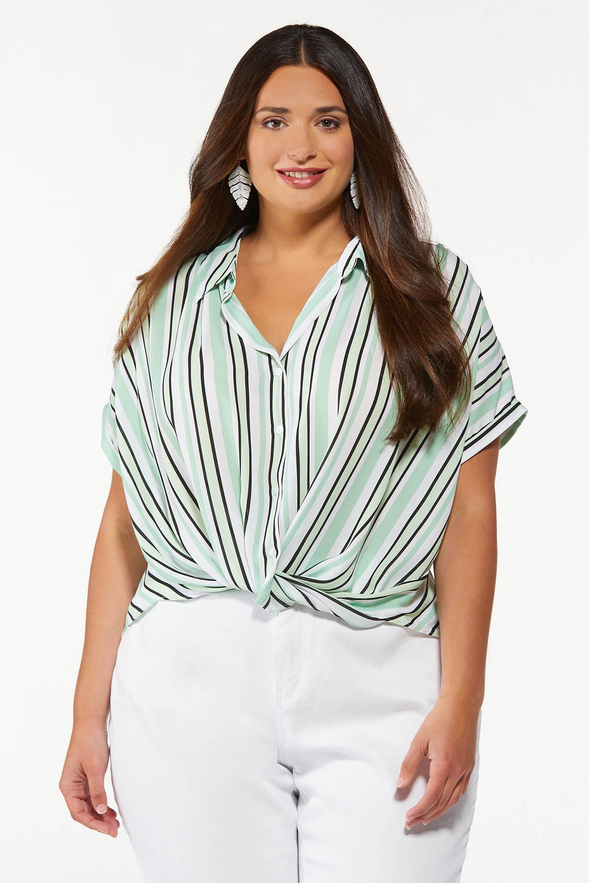 Plus Size Twisted High Low Shirt