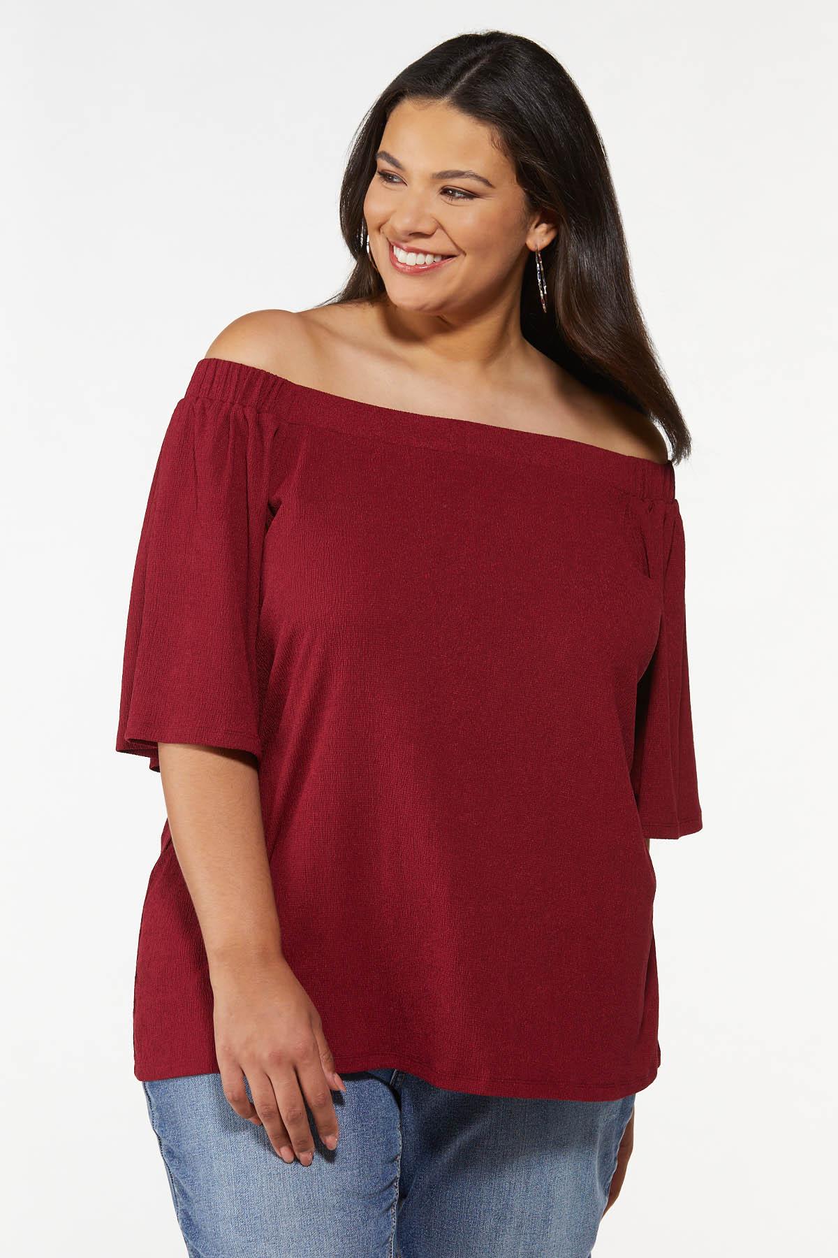 Plus Size Convertible Textured Top