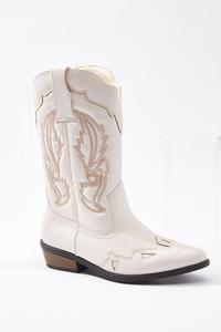 Wide Width Ivory Western Boots