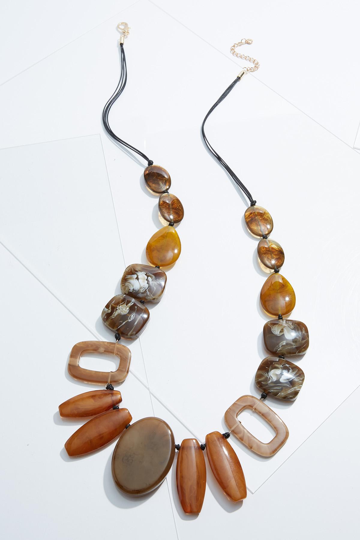 Coffee Colored Resin Necklace