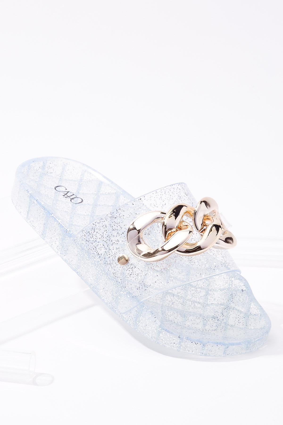 Chain Jelly Slide Sandals