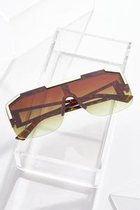 Gold Trim Shield Sunglasses