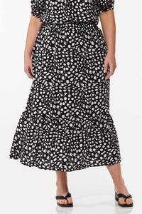Plus Size Black White Maxi Skirt