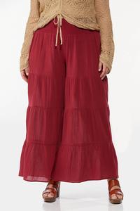 Plus Size Tiered Wide Leg Pants