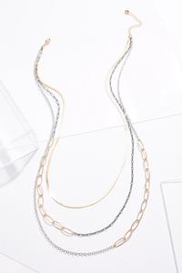 Two-Toned Delicate Layered Necklace