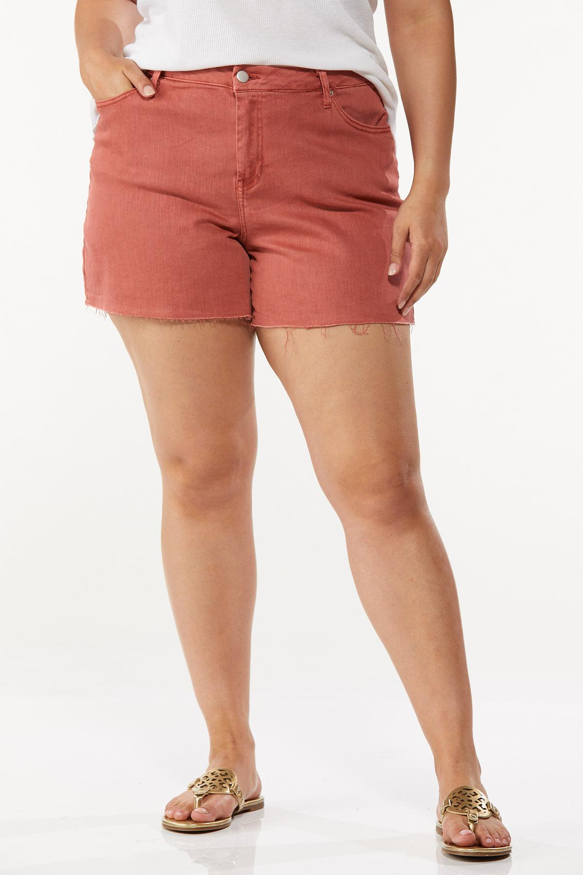 Plus Size Colored Denim Shorts