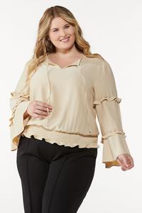 Plus Size Tiered Ruffle Poet Top