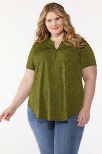 Plus Size Spotted Popover Top