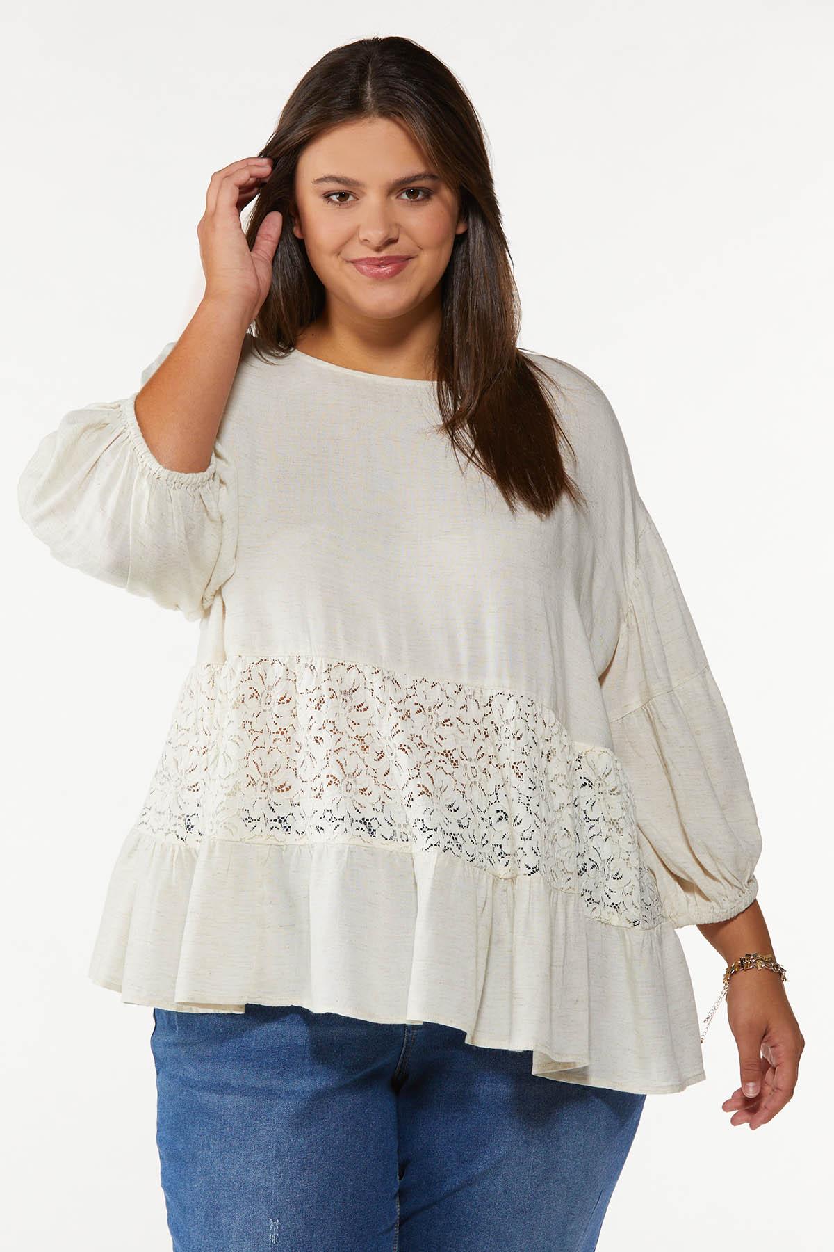 Plus Size Lace Tiered Top