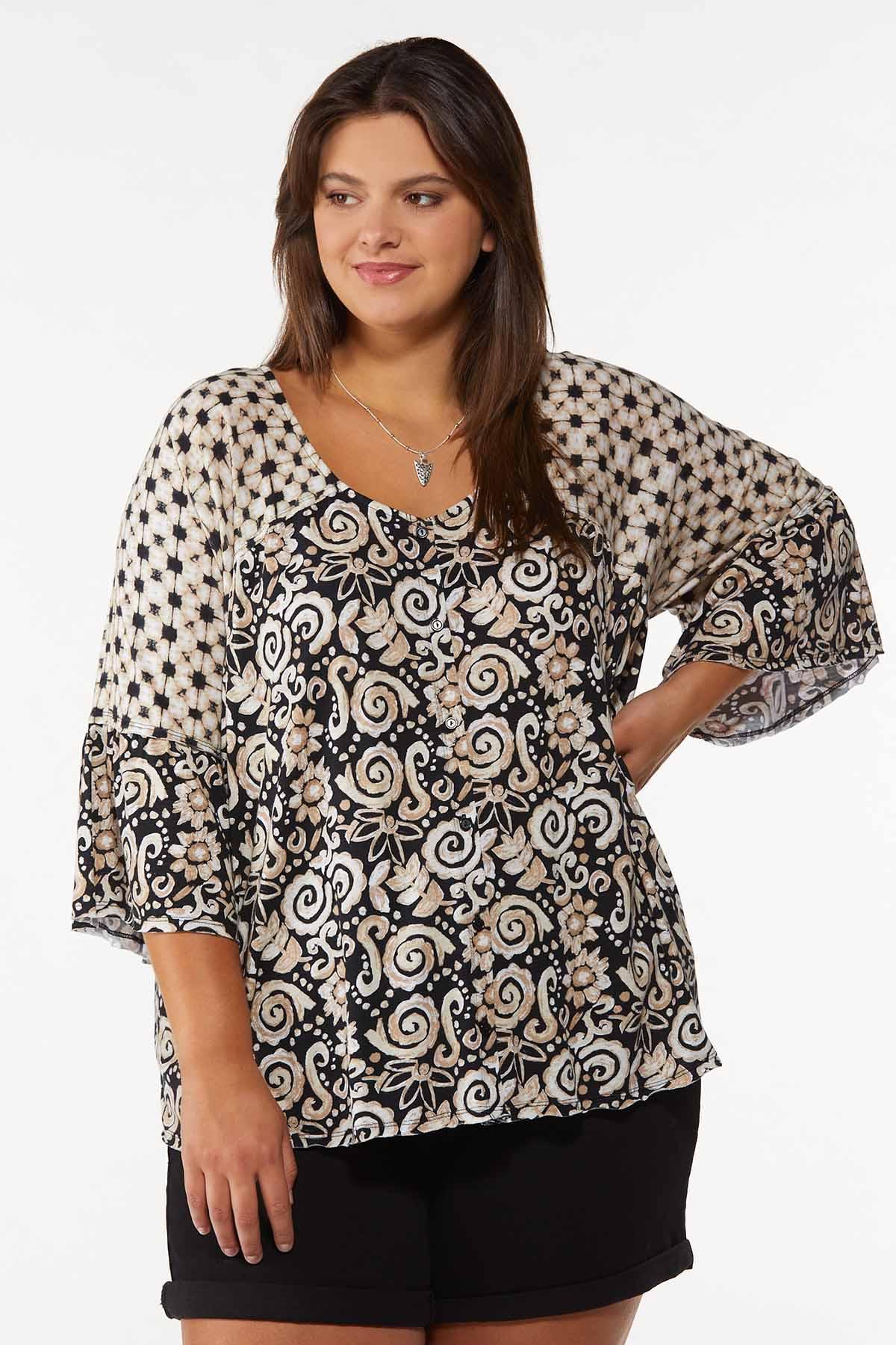 Plus Size Bell Sleeve Top