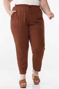 Plus Size Textured Solid Joggers