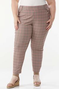 Plus Size Houndstooth Ankle Pants
