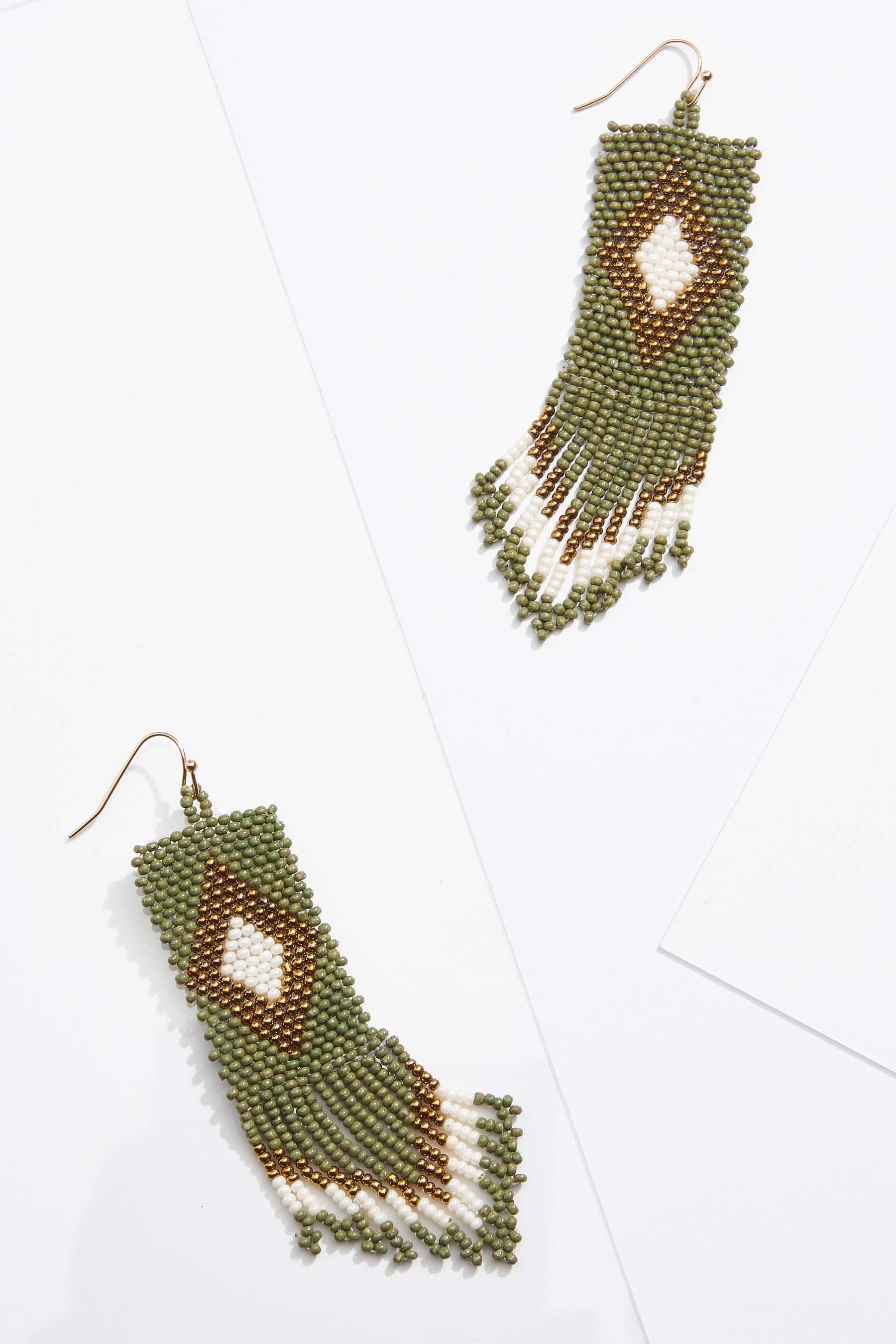 Linear Seed Bead Earrings