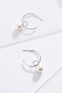 Small Pearl Hoop Earrings