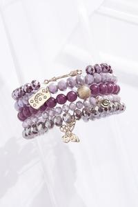 Purple Charm Stretch Bracelet Set