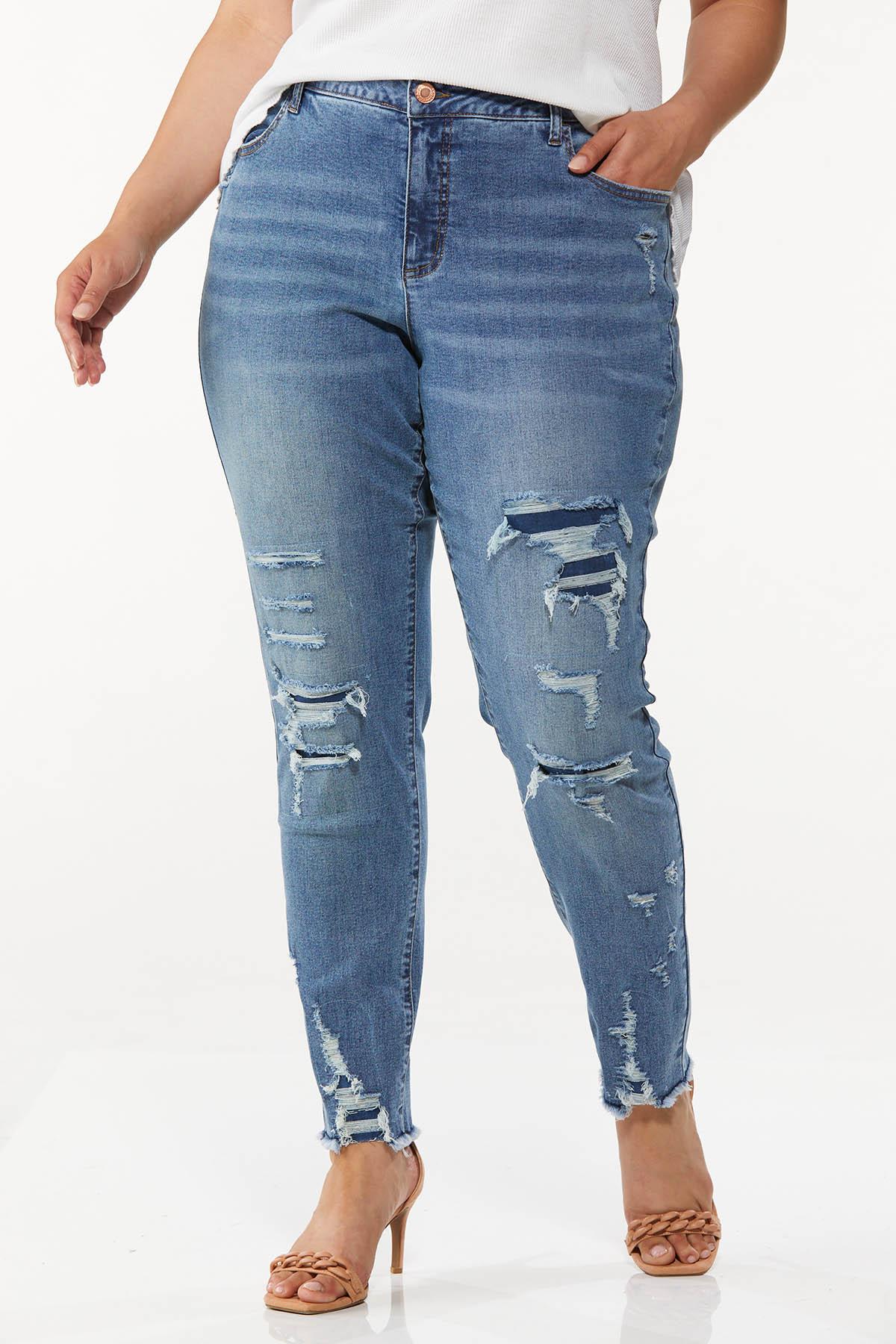 Plus Size Distressed Jeggings