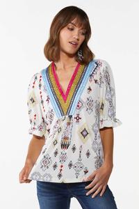 Embroidered Babydoll Top