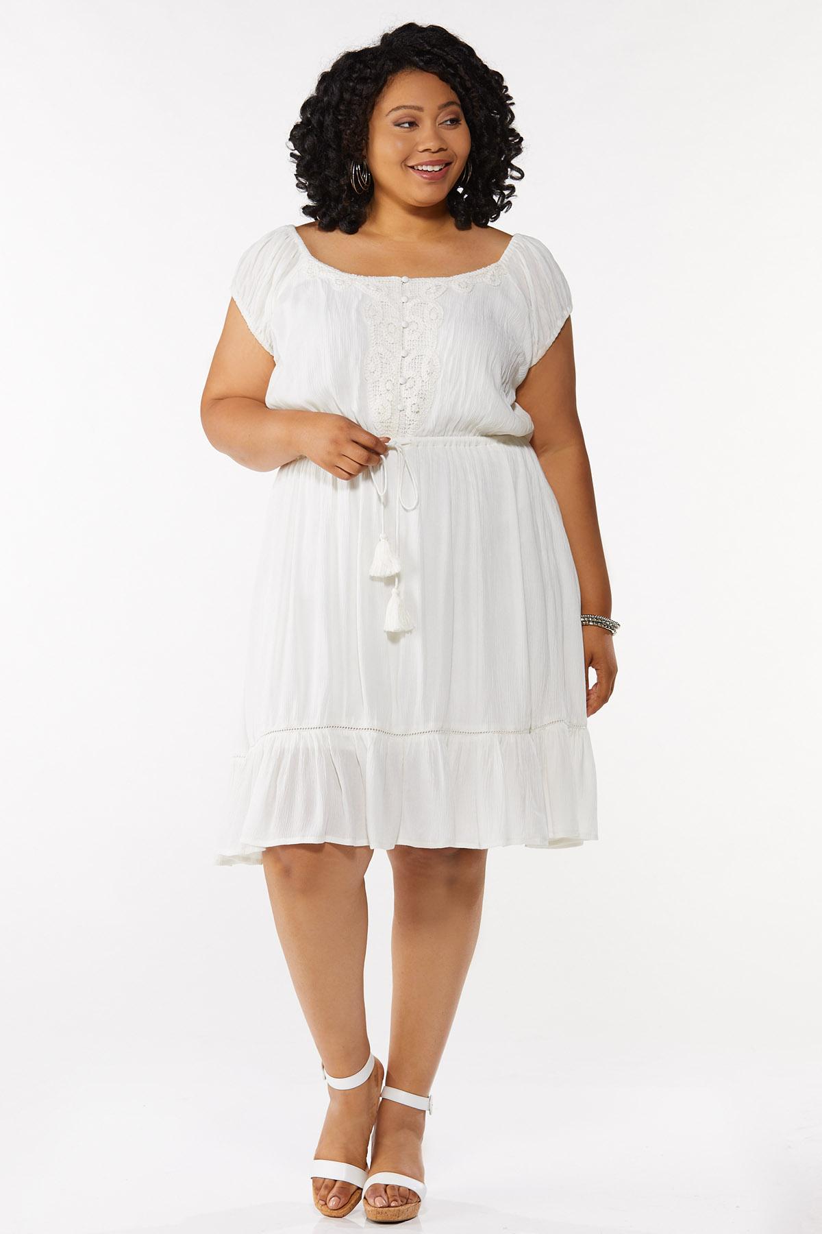 Plus Size Tasseled Fit And Flare Dress