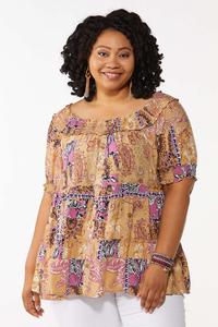 Plus Size Convertible Patch Tunic