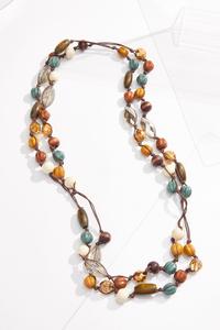 Wood Glass Statement Necklace