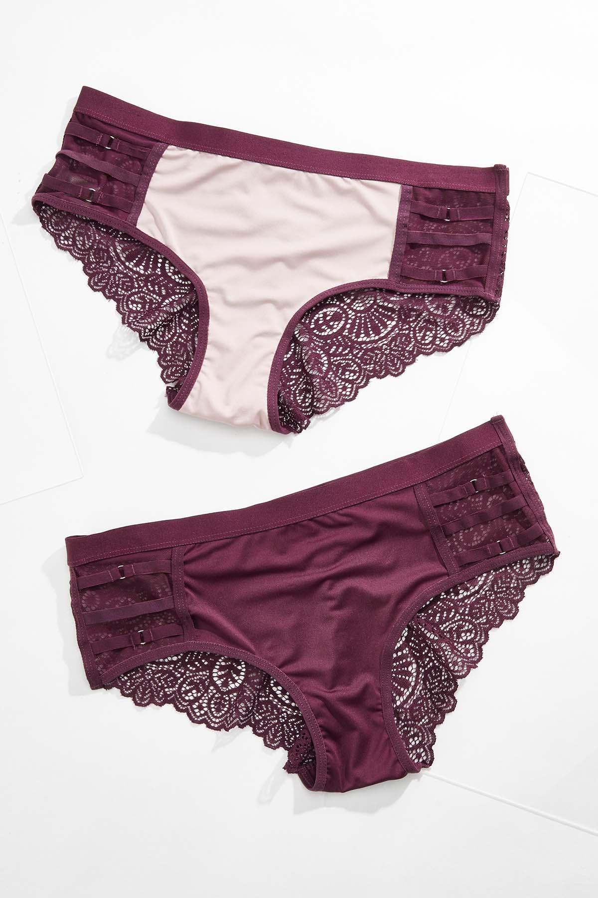 Lacy Plum Hipster Panty Set