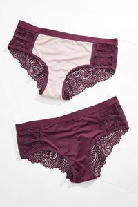 Lacy Plum Hipster Panty Set