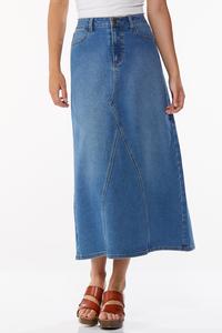 Asymmetrical Seam Denim Skirt