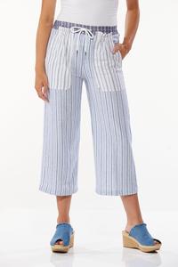 Mixed Striped Cropped Pants