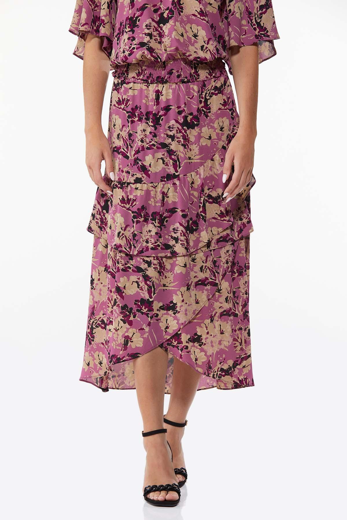 Grape Floral Skirt