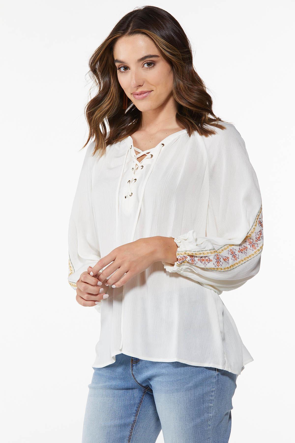 Lace-Up Poet Top