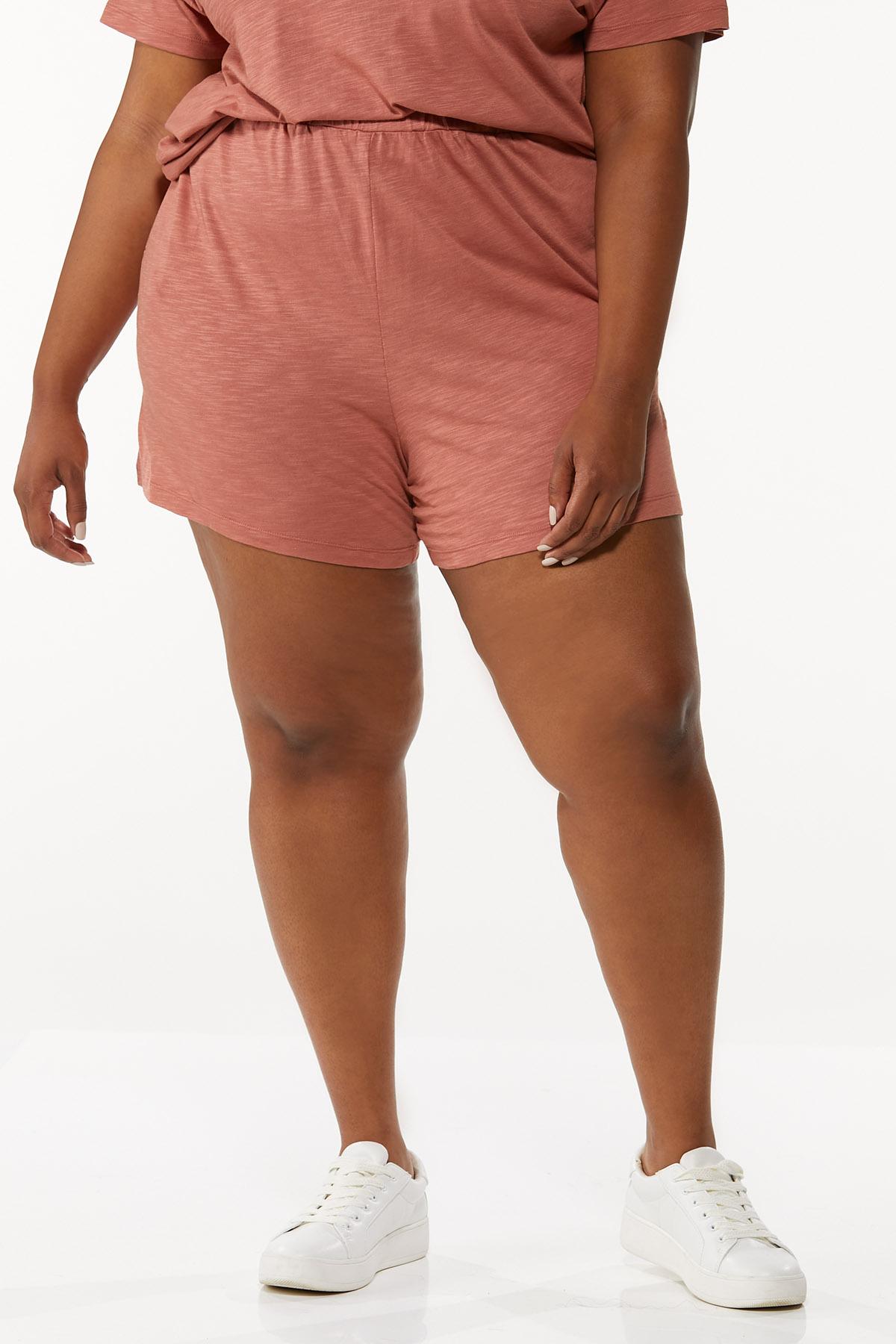 Plus Size Solid Lounge Shorts